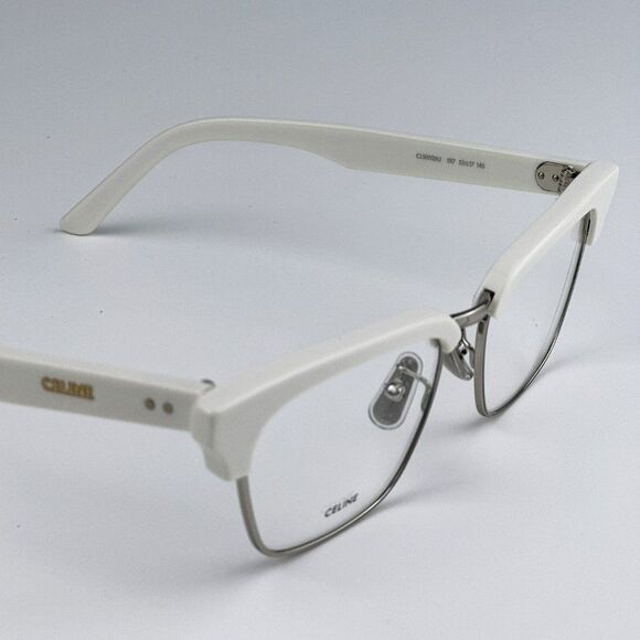 NEW Celine CL50026U 017 Matte Palladium White Geometric Women Eyeglasses main image 4